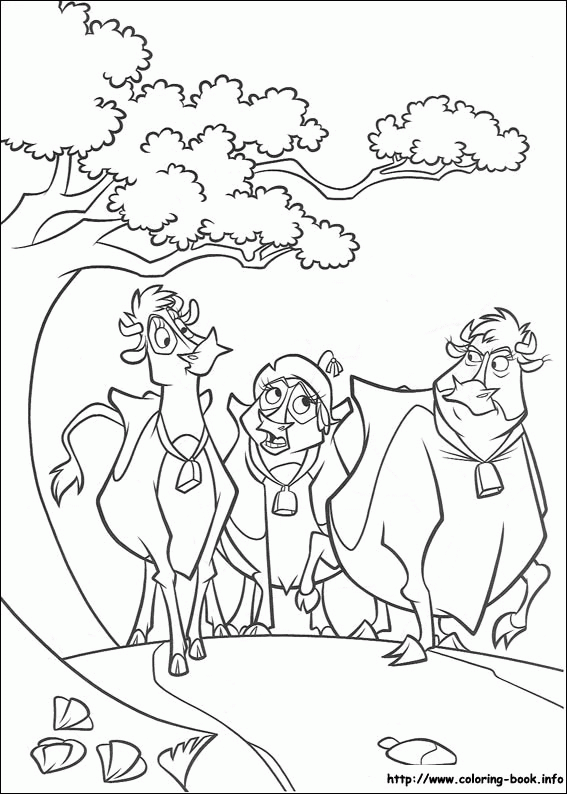 Kolorowanka z Przygodami Zwierząt - Krowa i Owca w Dynamicznej Scenerii kolorowanka do druku